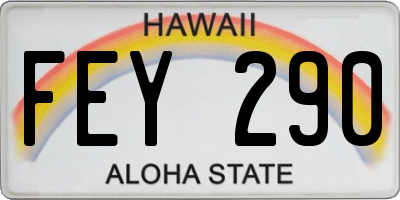 HI license plate FEY290