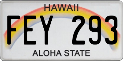 HI license plate FEY293