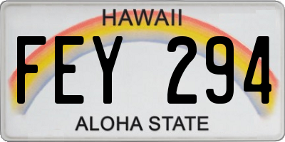HI license plate FEY294