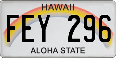 HI license plate FEY296