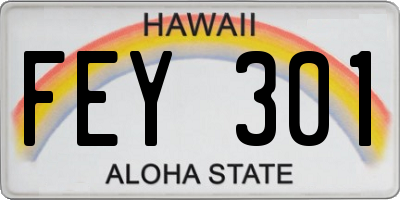 HI license plate FEY301
