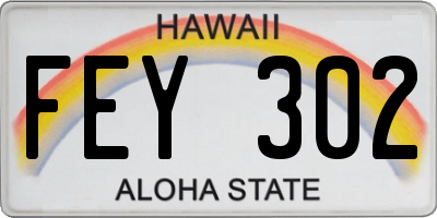 HI license plate FEY302