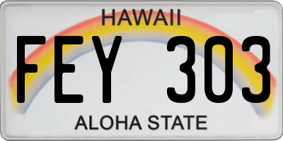HI license plate FEY303