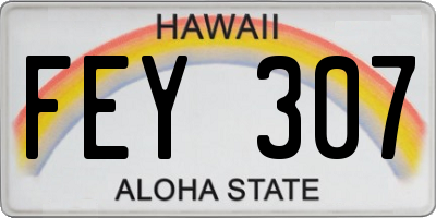 HI license plate FEY307