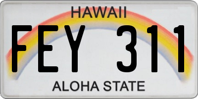 HI license plate FEY311