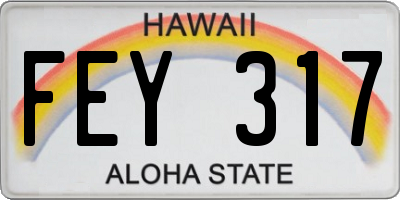 HI license plate FEY317