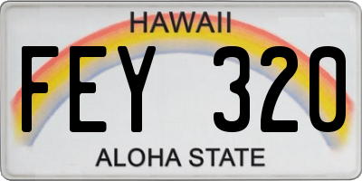HI license plate FEY320