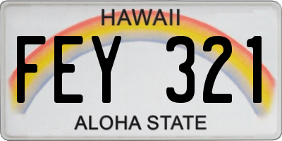 HI license plate FEY321