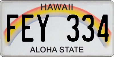 HI license plate FEY334