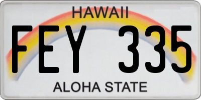 HI license plate FEY335