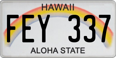 HI license plate FEY337