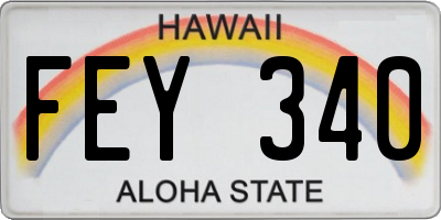 HI license plate FEY340