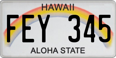 HI license plate FEY345