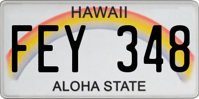 HI license plate FEY348