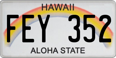 HI license plate FEY352