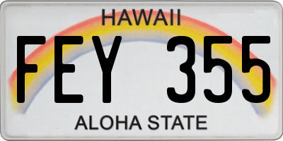 HI license plate FEY355