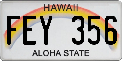 HI license plate FEY356