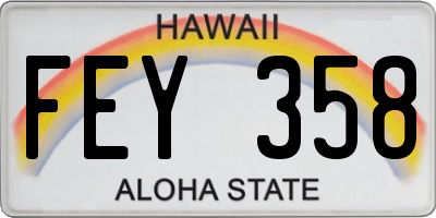 HI license plate FEY358