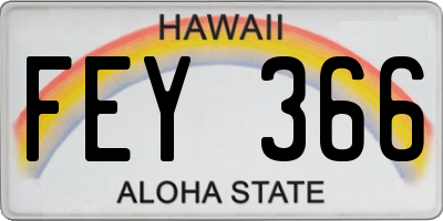 HI license plate FEY366
