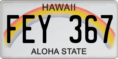 HI license plate FEY367
