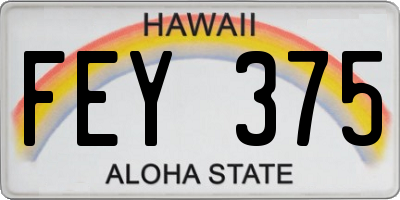 HI license plate FEY375
