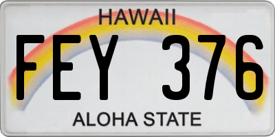 HI license plate FEY376