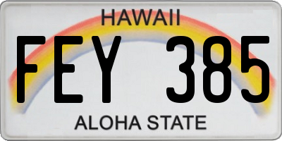 HI license plate FEY385