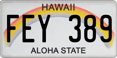 HI license plate FEY389