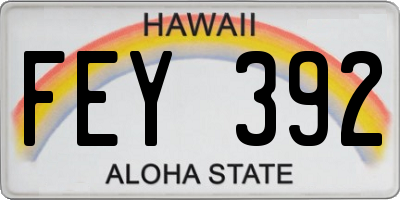 HI license plate FEY392