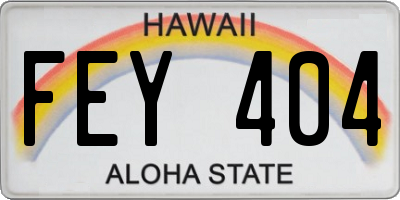 HI license plate FEY404