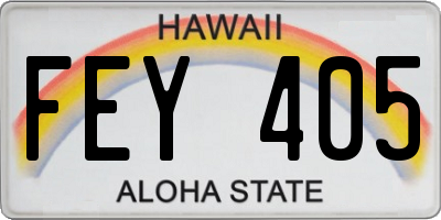 HI license plate FEY405