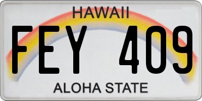 HI license plate FEY409