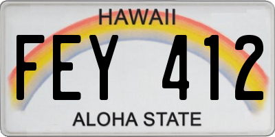 HI license plate FEY412