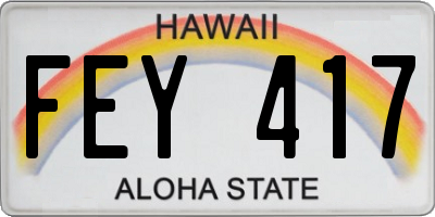 HI license plate FEY417