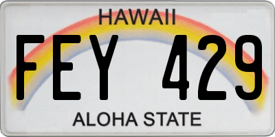 HI license plate FEY429