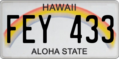 HI license plate FEY433