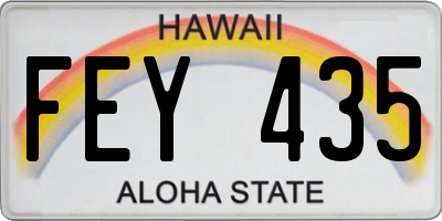 HI license plate FEY435