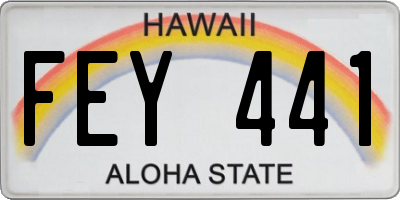 HI license plate FEY441