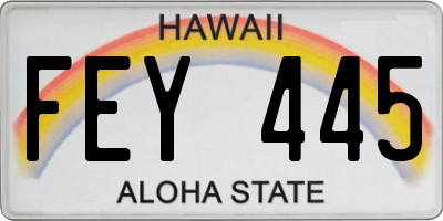 HI license plate FEY445