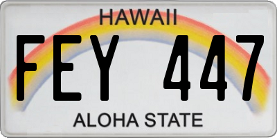 HI license plate FEY447