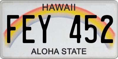 HI license plate FEY452