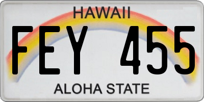 HI license plate FEY455
