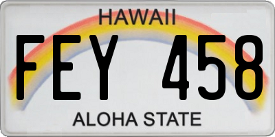 HI license plate FEY458