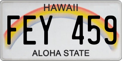 HI license plate FEY459