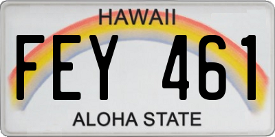 HI license plate FEY461