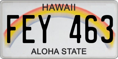 HI license plate FEY463
