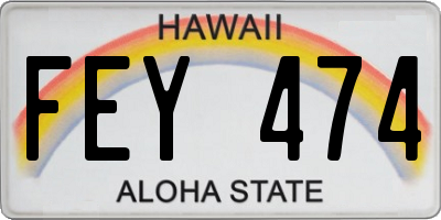 HI license plate FEY474