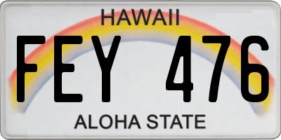HI license plate FEY476