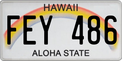 HI license plate FEY486