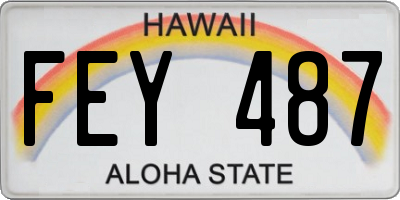 HI license plate FEY487